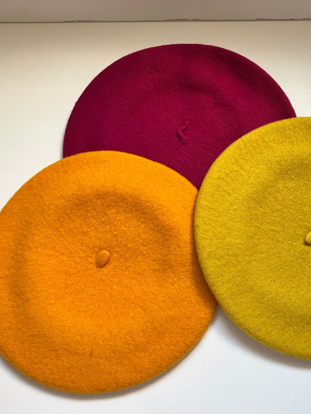 vintage 3- colorful wool berets selling all for one price